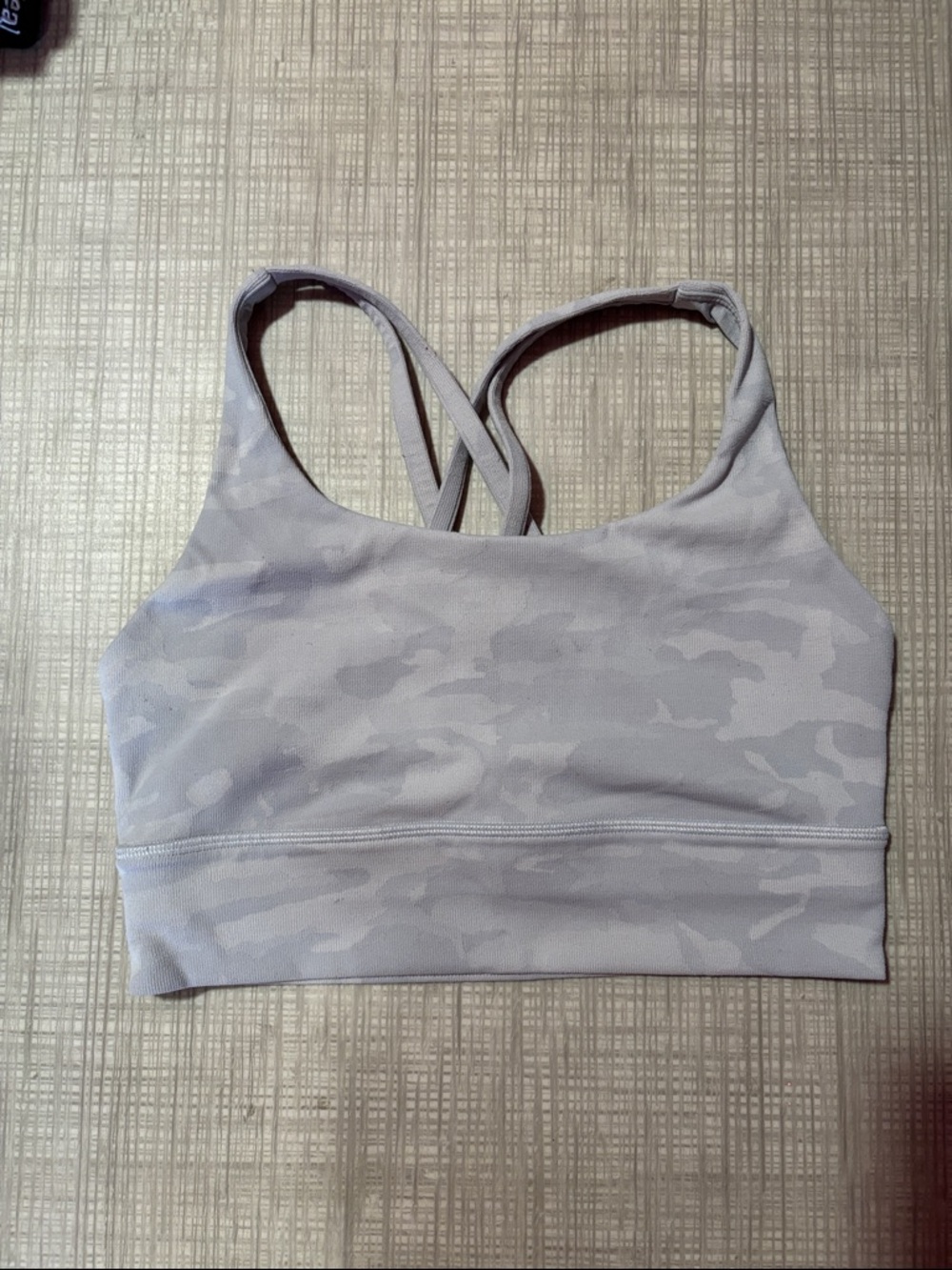 lululemon athletica Light Gray Camo Strappy Sports Bra